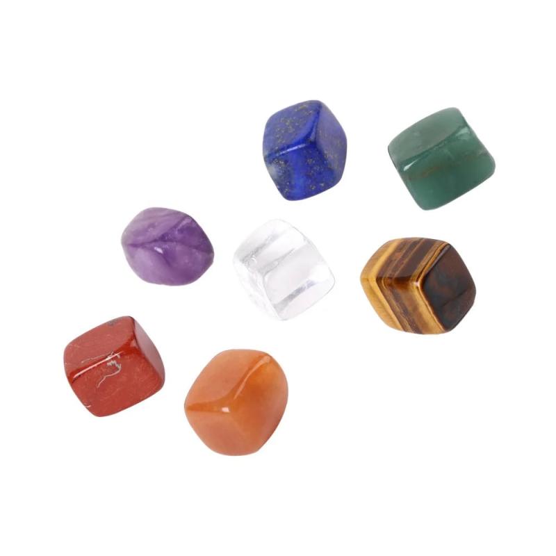 Natural Stone Square Amethyst Rose Quartz Tiger's Eye Agate Crystal Home Decor
