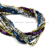 Square Angular Hematite Beads 2x3mm Purple Spacer Beads 5pcs/lot