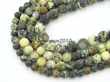 Matte Yellow Turquoise Round Beads 15'' 4-12mm 5 Strands/Pack