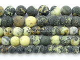 Matte Yellow Turquoise Round Beads 15'' 4-12mm 5 Strands/Pack