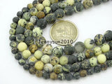 Matte Yellow Turquoise Round Beads 15'' 4-12mm 5 Strands/Pack