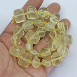 APDGG Lemon Quartz Freedom Nuggets Faceted Stone Beads 15''