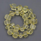 APDGG Lemon Quartz Freedom Nuggets Faceted Stone Beads 15''