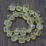 APDGG Lemon Quartz Freedom Nuggets Faceted Stone Beads 15''