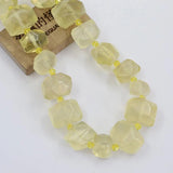 APDGG Lemon Quartz Freedom Nuggets Faceted Stone Beads 15''