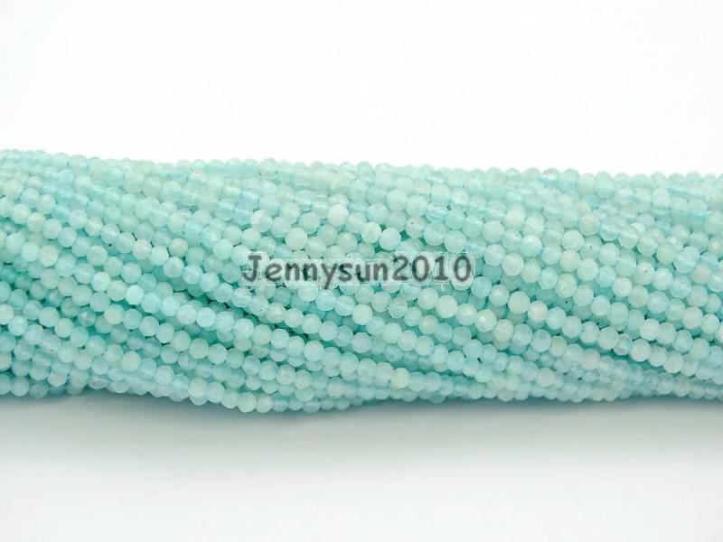 Natural Amazonite 2mm~2.7mm Faceted Round Beads 2 Strands/Pack