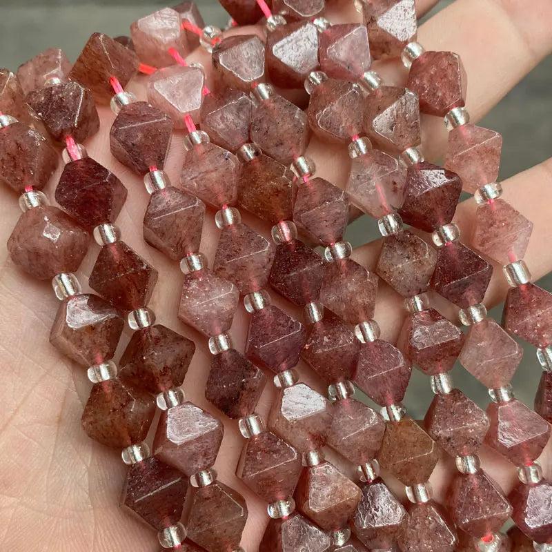 Natural Stone Strawberry Quartz Beads for DIY Jewelry Making
