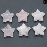 12pcs 30mm Star Statue Rose Quartz Healing Crystal Gift Room Ornament
