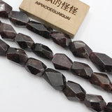 Natural Red Garnet Faceted Nugget Beads 16'' for Jewelry Making