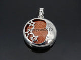 Sand Gems Stone Moon Pendant Charm Healing Jewelry 10Pcs/Pack