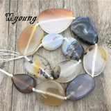 Brown Agate Slice Pendant Beads for Jewelry Making