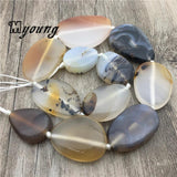 Brown Agate Slice Pendant Beads for Jewelry Making