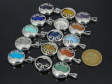 Lapis Lazuli Round Silver Plated Stars & Moon Pendant 10Pcs/Pack