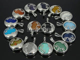 Lapis Lazuli Round Silver Plated Stars & Moon Pendant 10Pcs/Pack