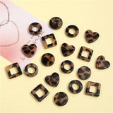 50pcs Leopard Print Resin Beads for DIY Jewelry Earring Accessory