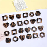 50pcs Leopard Print Resin Beads for DIY Jewelry Earring Accessory