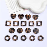 50pcs Leopard Print Resin Beads for DIY Jewelry Earring Accessory
