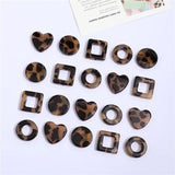 50pcs Leopard Print Resin Beads for DIY Jewelry Earring Accessory