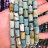 Faceted Lepidolite Cylinder Spacer Beads for Jewelry Making