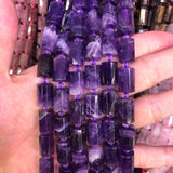 Faceted Lepidolite Cylinder Spacer Beads for Jewelry Making