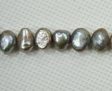 Dark Gray Freshwater Pearl Baroque Beads Necklace