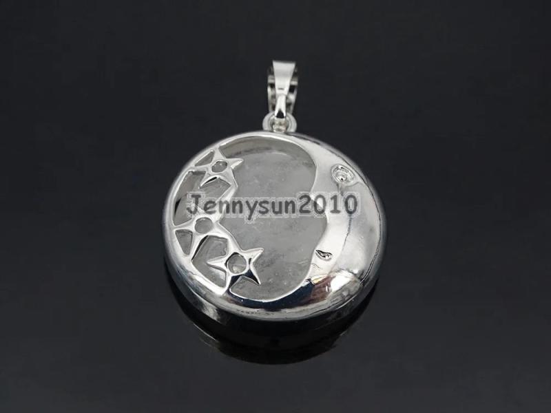 Clear Quartz Round Pendant Charm Beads Healing Jewelry 10Pcs/Pack