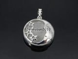 Clear Quartz Round Pendant Charm Beads Healing Jewelry 10Pcs/Pack