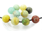 10mm Multi-Colored Amazonite Round Beads - 100Pcs/Pack