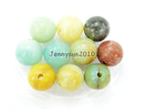 10mm Multi-Colored Amazonite Round Beads - 100Pcs/Pack