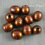 Brown Freshwater Pearls Nugget Large Hole Pearl 10-10.5mmx11-12mm 10 Pieces