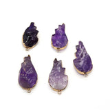 Crystal Stone Wing Pendant Amethyst Rose Quartz for Necklace Earrings