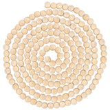 9' Natural Wood Bead Christmas Garland Rustic Farmhouse Decor
