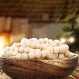 9' Natural Wood Bead Christmas Garland Rustic Farmhouse Decor