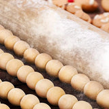 9' Natural Wood Bead Christmas Garland Rustic Farmhouse Decor