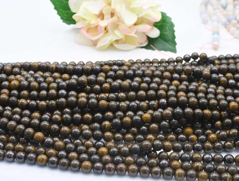 6-10mm Australia Boulder Opal Gemstone Beads - 2 Strands