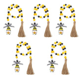 5pcs Bee Decoration Wood Beaded Garland with Tassel