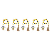 5pcs Bee Decoration Wood Beaded Garland with Tassel