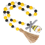 5pcs Bee Decoration Wood Beaded Garland with Tassel