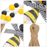 5pcs Bee Decoration Wood Beaded Garland with Tassel