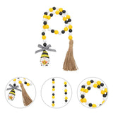5pcs Bee Decoration Wood Beaded Garland with Tassel