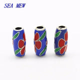 10 PCS Vintage Copper Enamel Nepal Flowers Spacer Beads