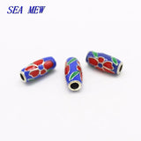 10 PCS Vintage Copper Enamel Nepal Flowers Spacer Beads