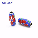 10 PCS Vintage Copper Enamel Nepal Flowers Spacer Beads