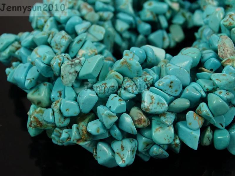 Natural Turquoise Chip Beads 35'' 5 Strands/Pack