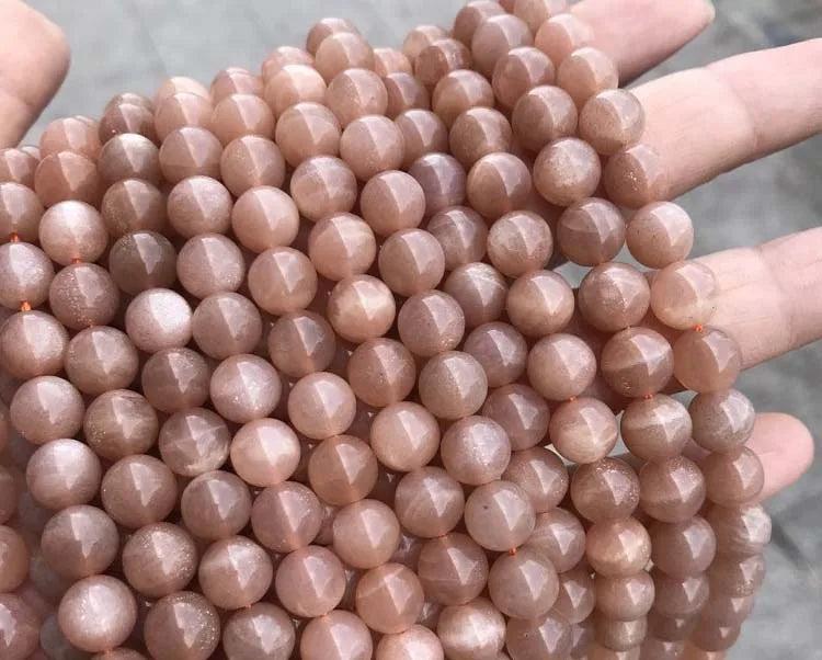 Natural Sunstone Round Loose Beads for Jewelry Making