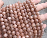 Natural Sunstone Round Loose Beads for Jewelry Making