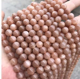 Natural Sunstone Round Loose Beads for Jewelry Making