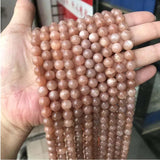 Natural Sunstone Round Loose Beads for Jewelry Making