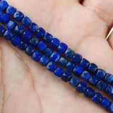 Lapis Lazuli Faceted Cube Beads 4*4mm for Jewelry Making