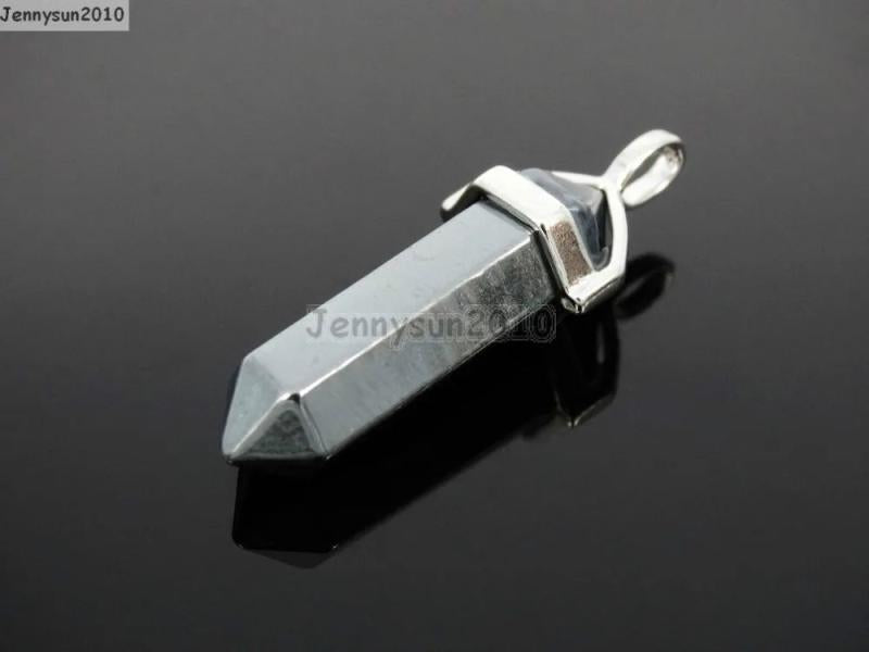 Hematite Hexagonal Pointed Healing Pendant Necklace Earrings 10Pcs